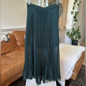 Abercrombie & Fitch Pleated Lined Swiss Dot Midi Skirt